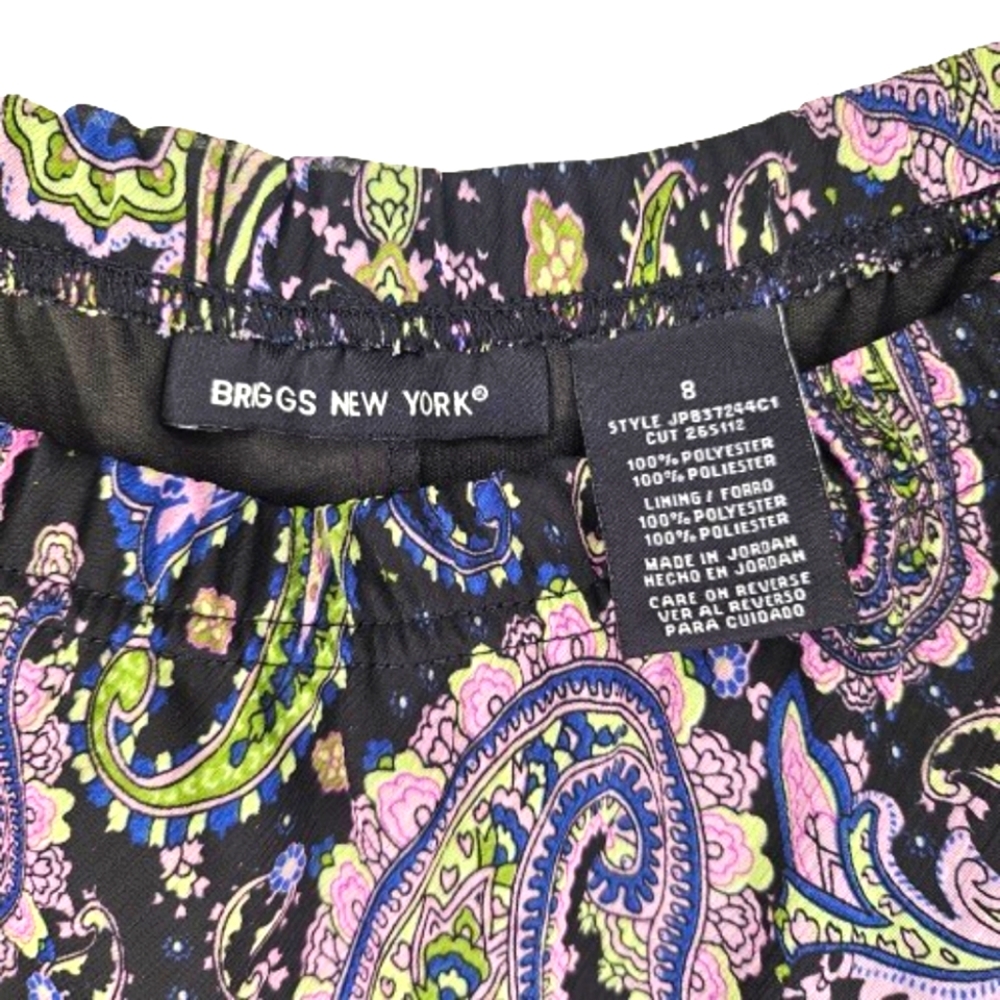 🎯 Briggs New York Women's Paisley Skirt Size 8 - Picture 3 of 9